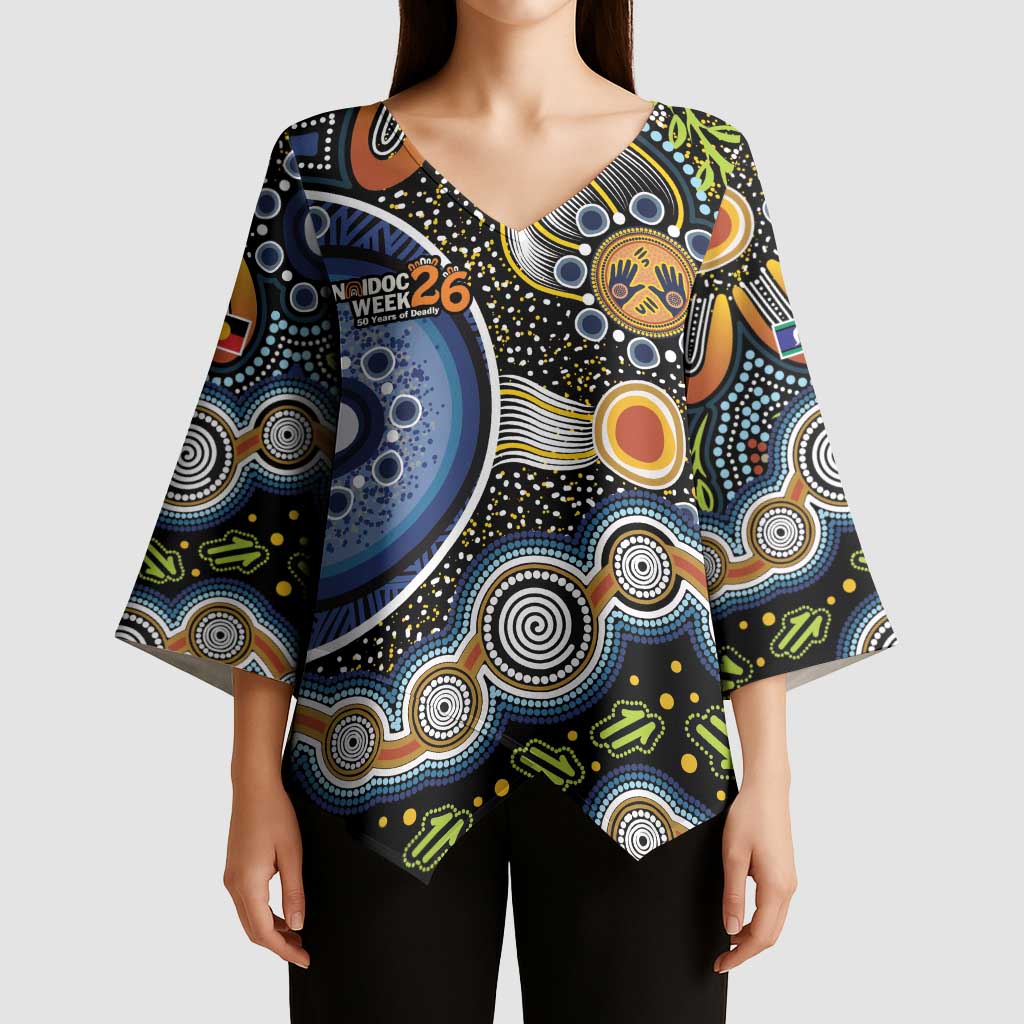 NAIDOC Deadly 50 Years Kimono Sleeve Blouse Aboriginal and Torres Strait Islander