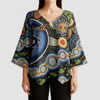 NAIDOC Deadly 50 Years Kimono Sleeve Blouse Aboriginal and Torres Strait Islander