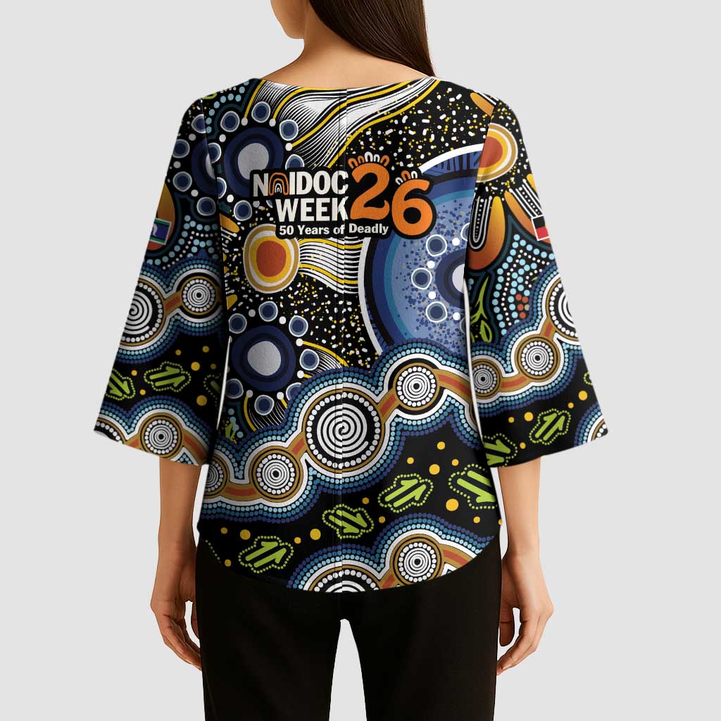 NAIDOC Deadly 50 Years Kimono Sleeve Blouse Aboriginal and Torres Strait Islander