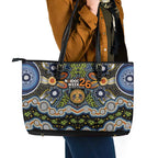 NAIDOC Deadly 50 Years Leather Tote Bag Aboriginal and Torres Strait Islander