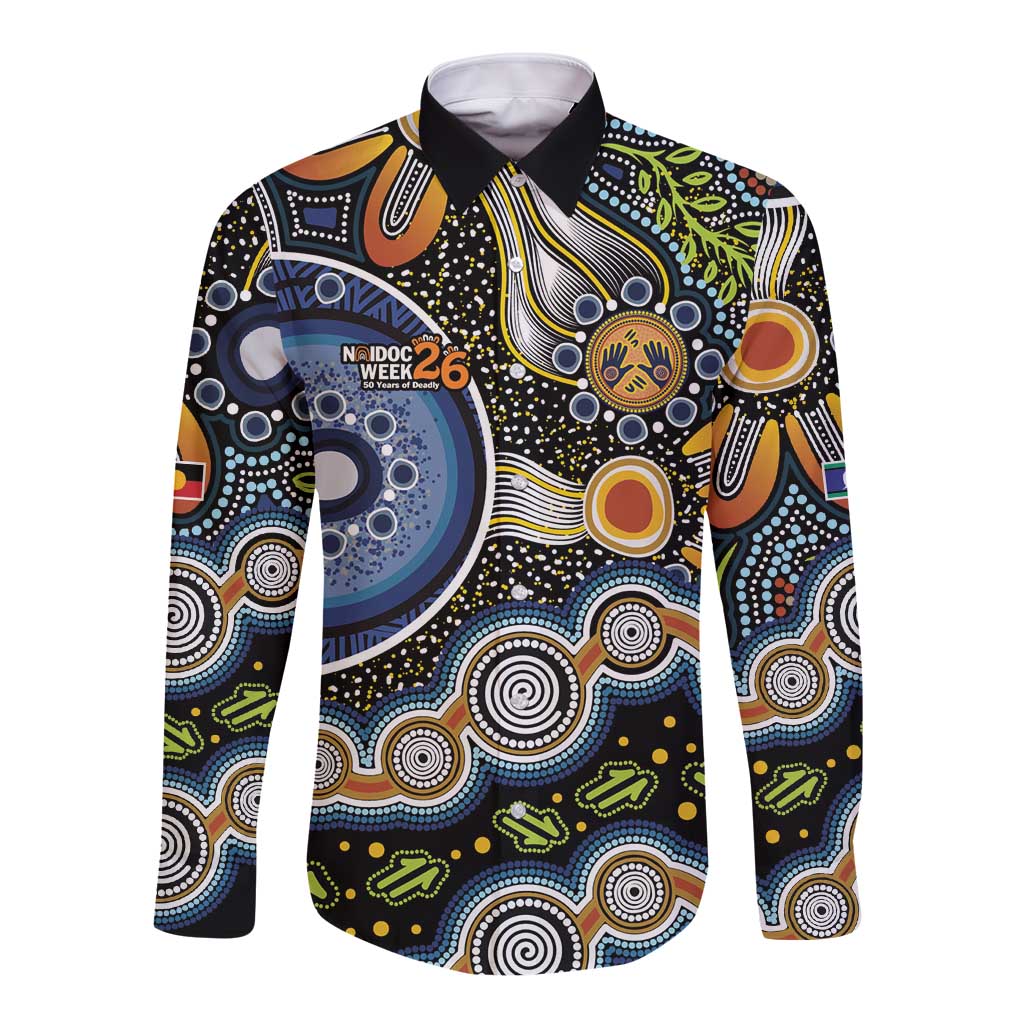 NAIDOC Deadly 50 Years Long Sleeve Button Shirt Aboriginal and Torres Strait Islander