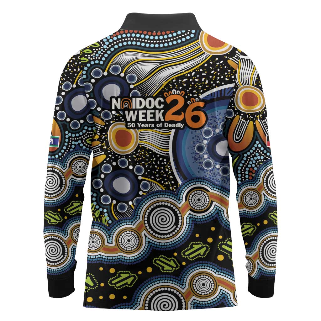NAIDOC Deadly 50 Years Long Sleeve Polo Shirt Aboriginal and Torres Strait Islander