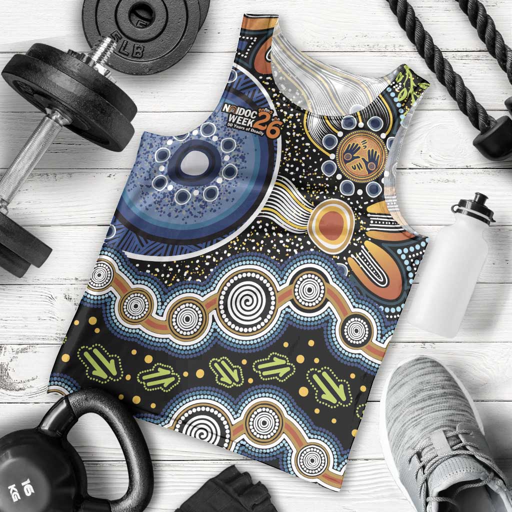 NAIDOC Deadly 50 Years Men Tank Top Aboriginal and Torres Strait Islander