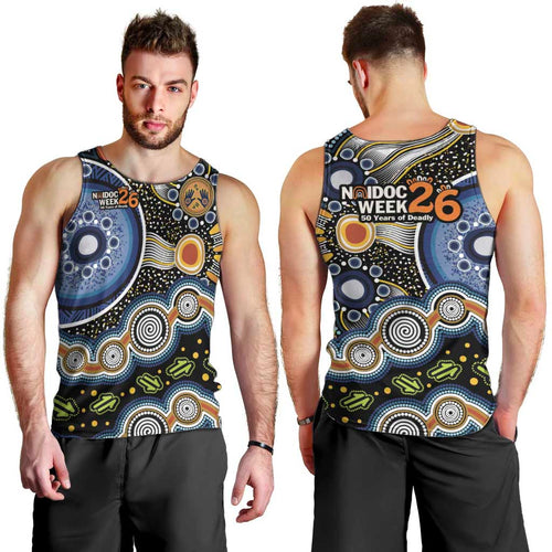 NAIDOC Deadly 50 Years Men Tank Top Aboriginal and Torres Strait Islander