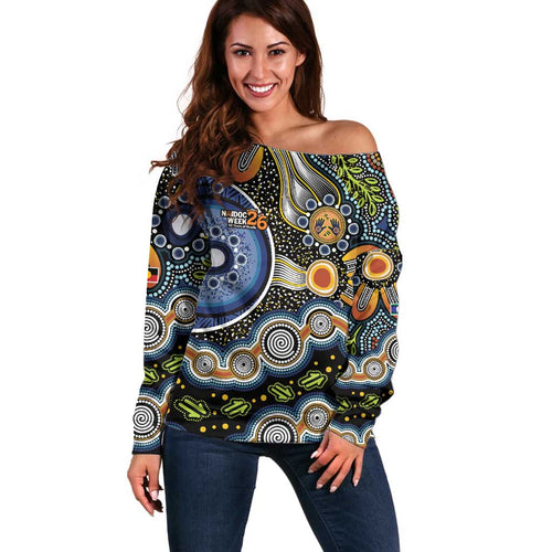 NAIDOC Deadly 50 Years Off Shoulder Sweater Aboriginal and Torres Strait Islander