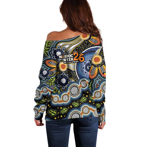 NAIDOC Deadly 50 Years Off Shoulder Sweater Aboriginal and Torres Strait Islander
