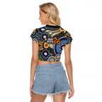 NAIDOC Deadly 50 Years Raglan Cropped T Shirt Aboriginal and Torres Strait Islander