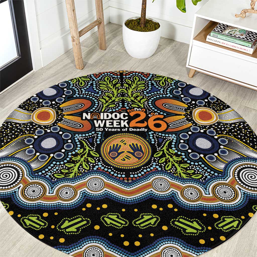 NAIDOC Deadly 50 Years Round Carpet Aboriginal and Torres Strait Islander