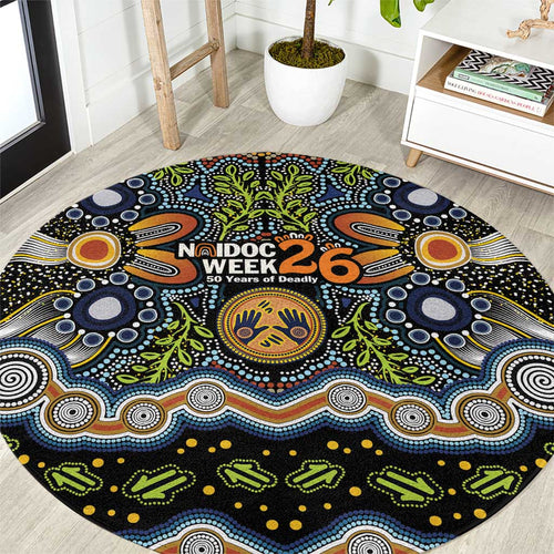 NAIDOC Deadly 50 Years Round Carpet Aboriginal and Torres Strait Islander