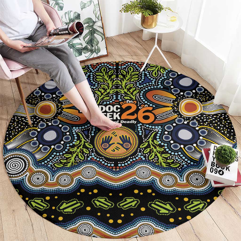 NAIDOC Deadly 50 Years Round Carpet Aboriginal and Torres Strait Islander