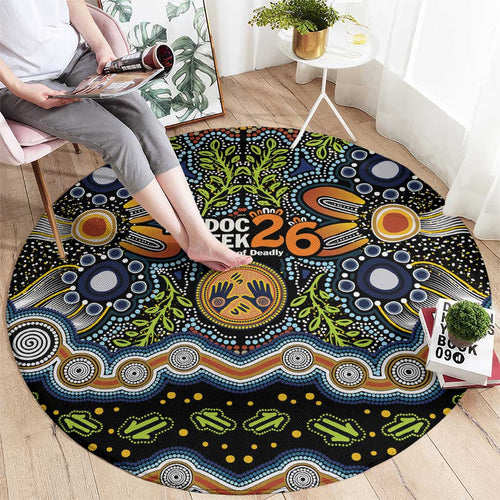 NAIDOC Deadly 50 Years Round Carpet Aboriginal and Torres Strait Islander