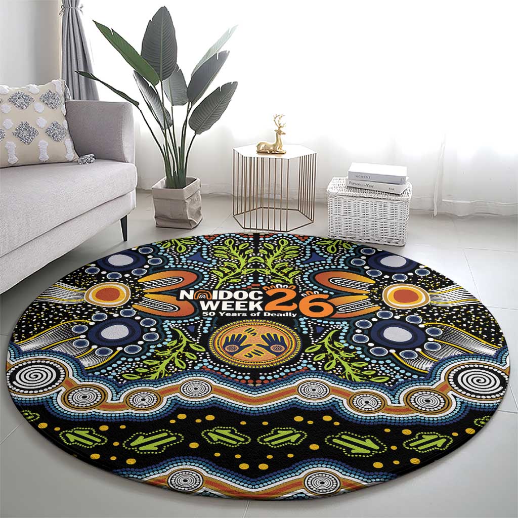 NAIDOC Deadly 50 Years Round Carpet Aboriginal and Torres Strait Islander