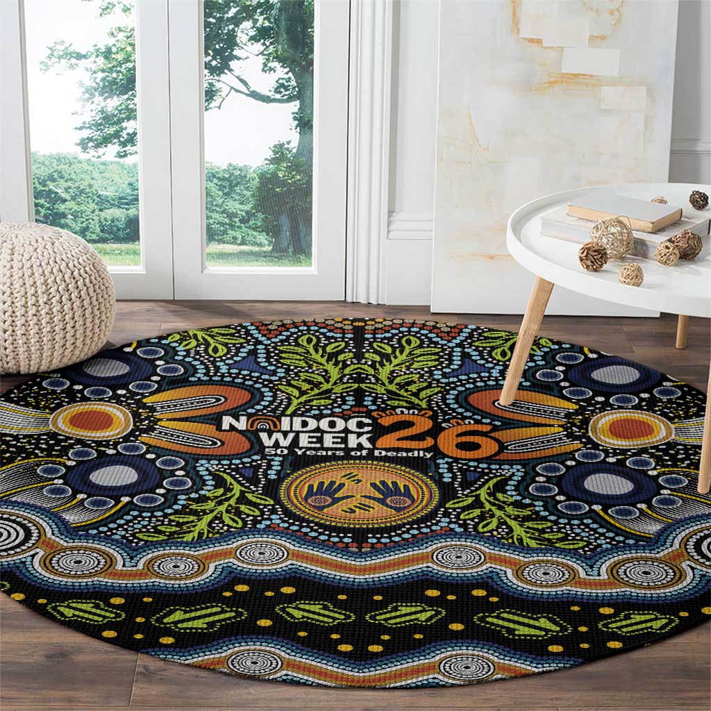 NAIDOC Deadly 50 Years Round Carpet Aboriginal and Torres Strait Islander