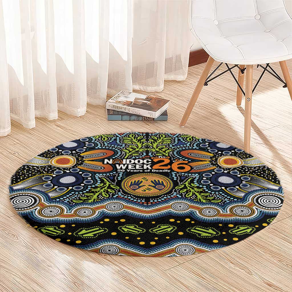 NAIDOC Deadly 50 Years Round Carpet Aboriginal and Torres Strait Islander