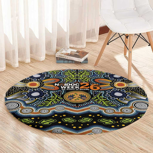 NAIDOC Deadly 50 Years Round Carpet Aboriginal and Torres Strait Islander