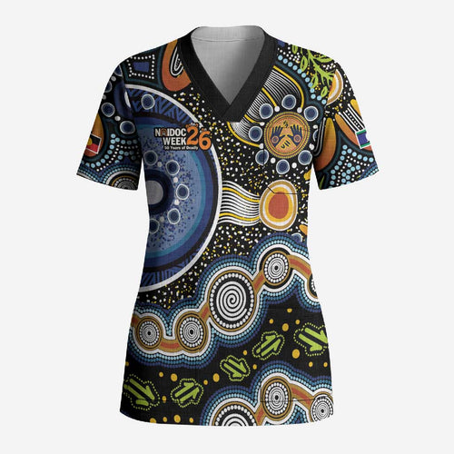 NAIDOC Deadly 50 Years Scrub Top Aboriginal and Torres Strait Islander
