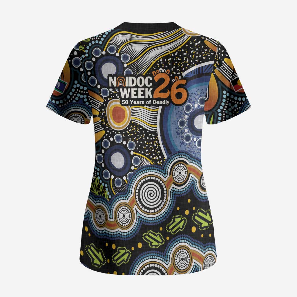 NAIDOC Deadly 50 Years Scrub Top Aboriginal and Torres Strait Islander