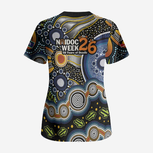 NAIDOC Deadly 50 Years Scrub Top Aboriginal and Torres Strait Islander