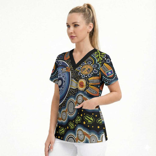 NAIDOC Deadly 50 Years Scrub Top Aboriginal and Torres Strait Islander