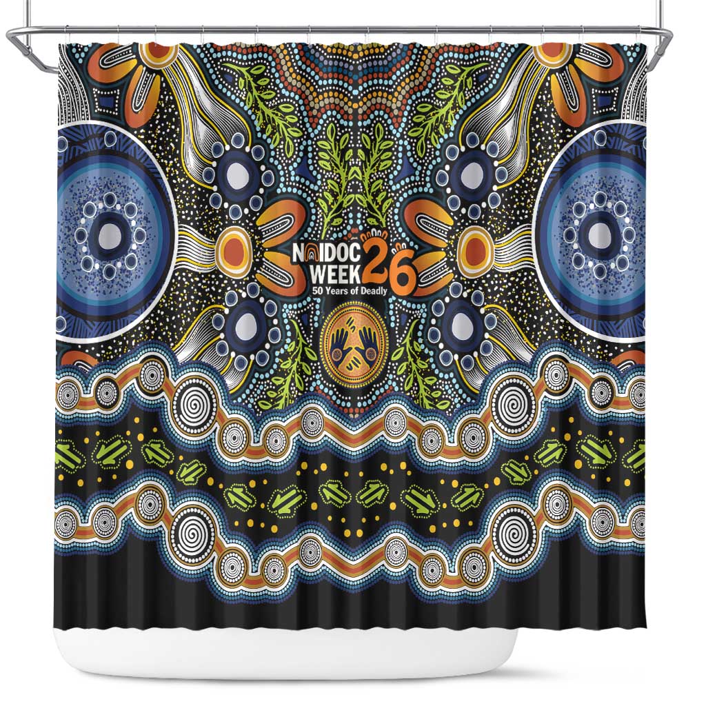 NAIDOC Deadly 50 Years Shower Curtain Aboriginal and Torres Strait Islander