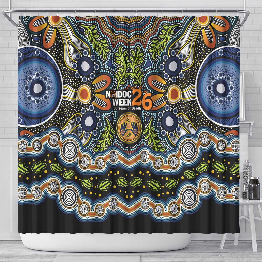 NAIDOC Deadly 50 Years Shower Curtain Aboriginal and Torres Strait Islander