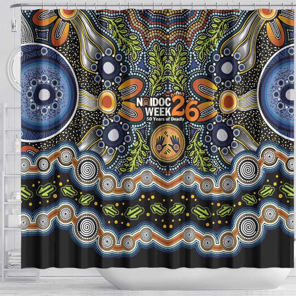 NAIDOC Deadly 50 Years Shower Curtain Aboriginal and Torres Strait Islander