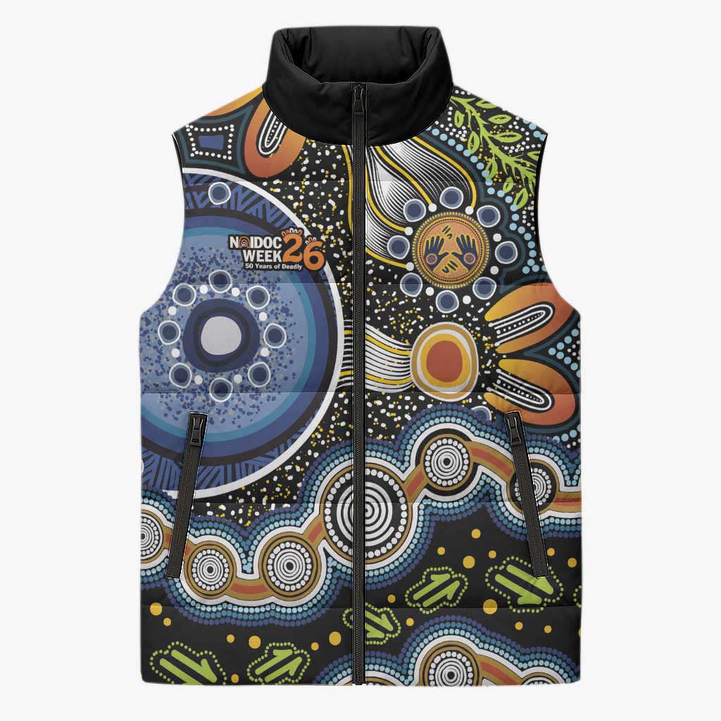 NAIDOC Deadly 50 Years Sleeveless Puffer Jacket Aboriginal and Torres Strait Islander