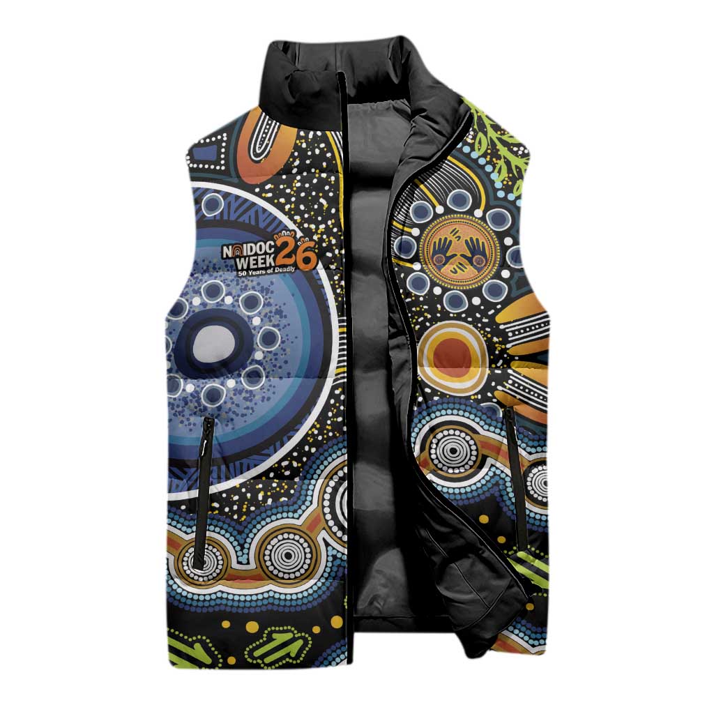 NAIDOC Deadly 50 Years Sleeveless Puffer Jacket Aboriginal and Torres Strait Islander