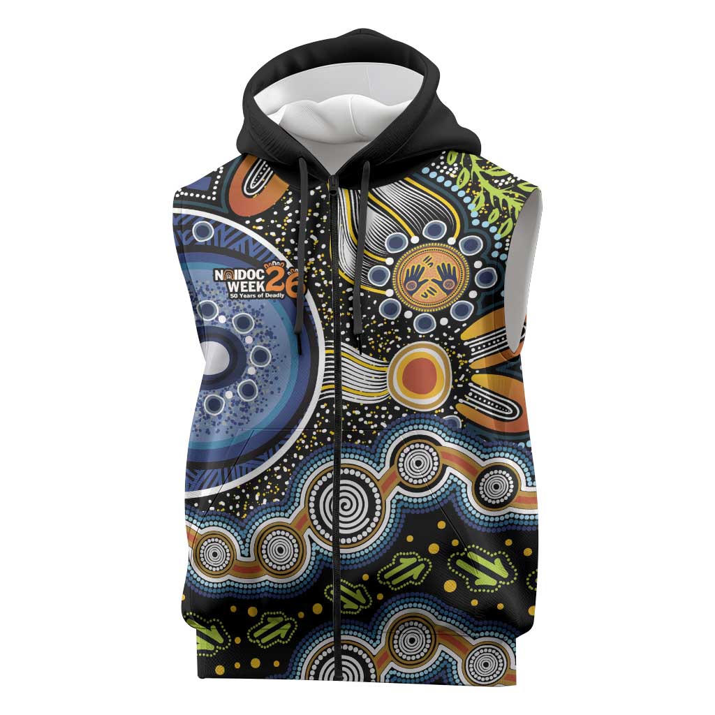 NAIDOC Deadly 50 Years Sleeveless Zip Hoodie Aboriginal and Torres Strait Islander