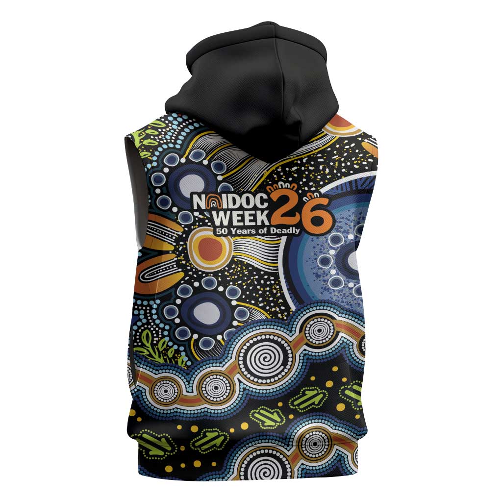 NAIDOC Deadly 50 Years Sleeveless Zip Hoodie Aboriginal and Torres Strait Islander
