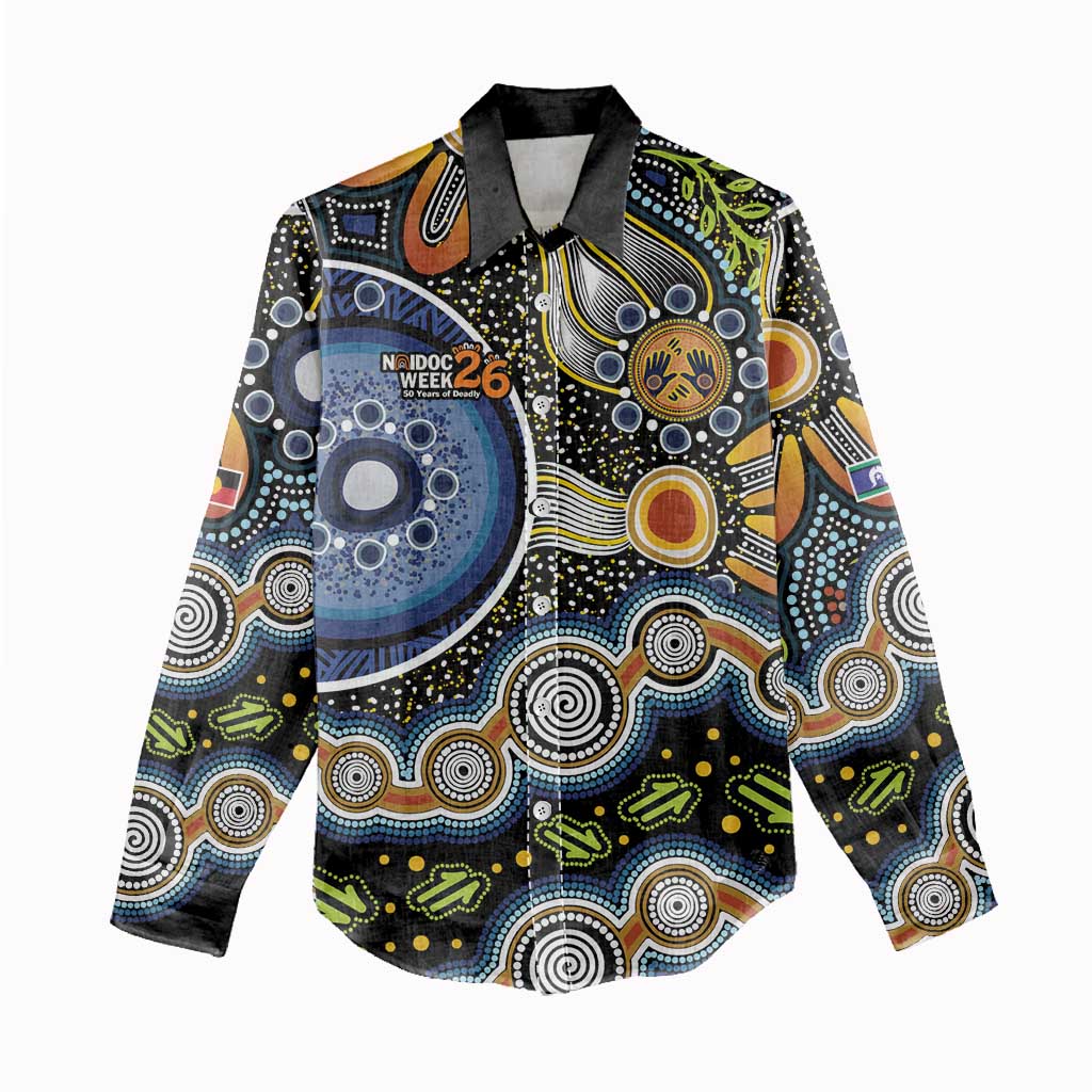 NAIDOC Deadly 50 Years Women Casual Shirt Aboriginal and Torres Strait Islander