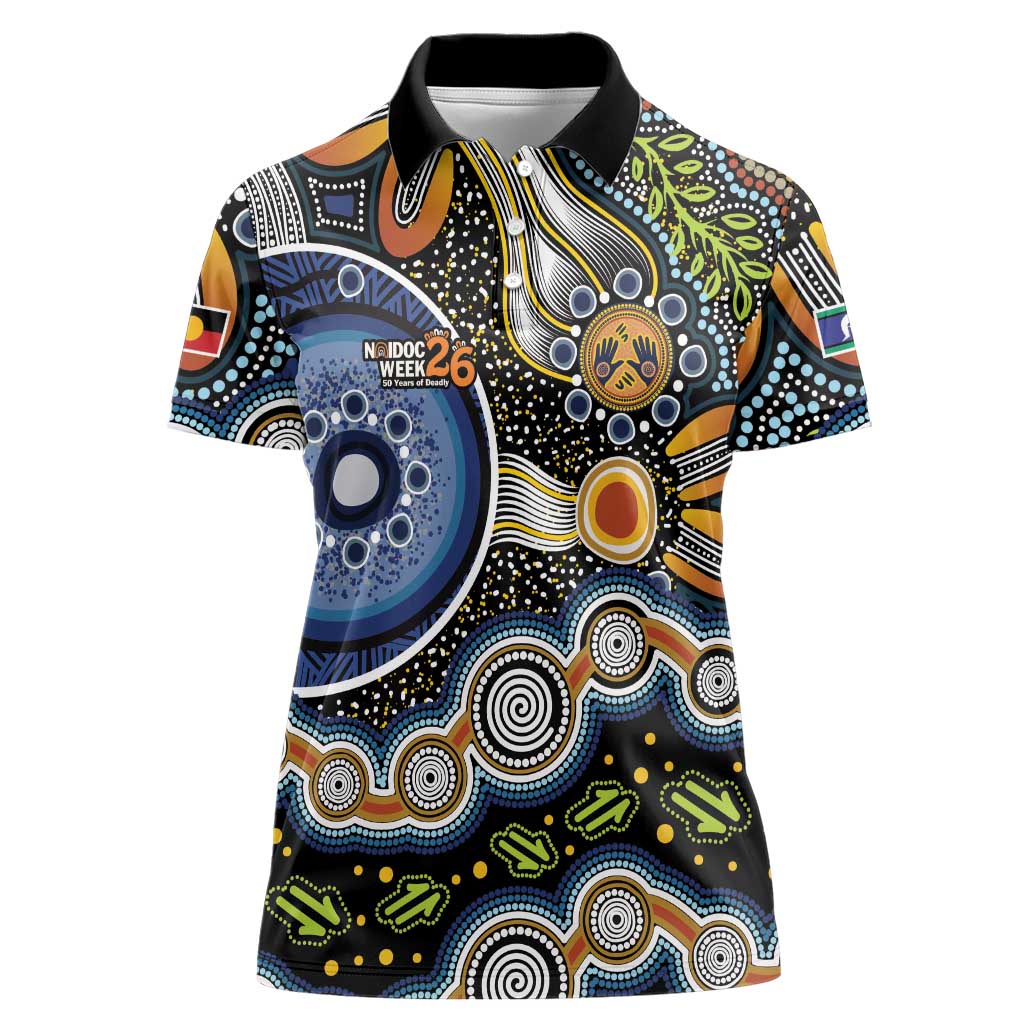 NAIDOC Deadly 50 Years Women Polo Shirt Aboriginal and Torres Strait Islander
