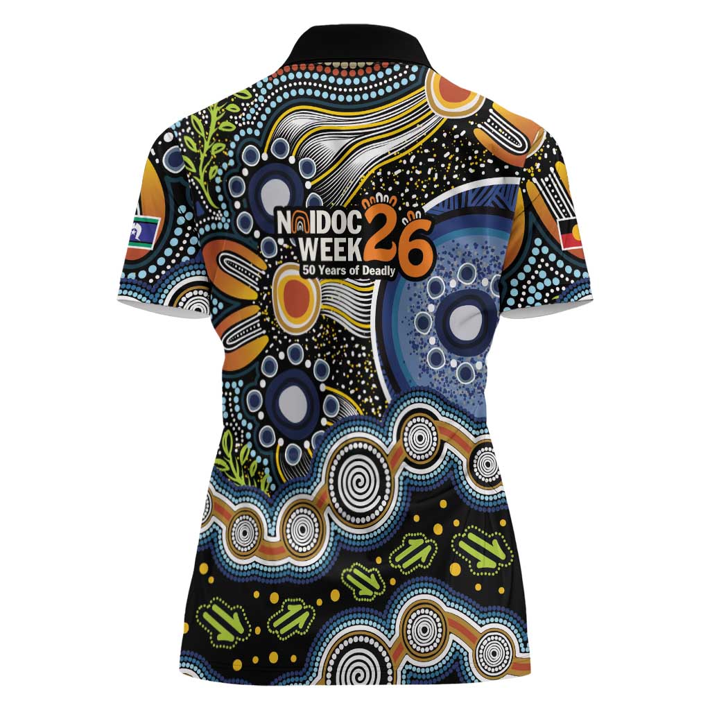 NAIDOC Deadly 50 Years Women Polo Shirt Aboriginal and Torres Strait Islander