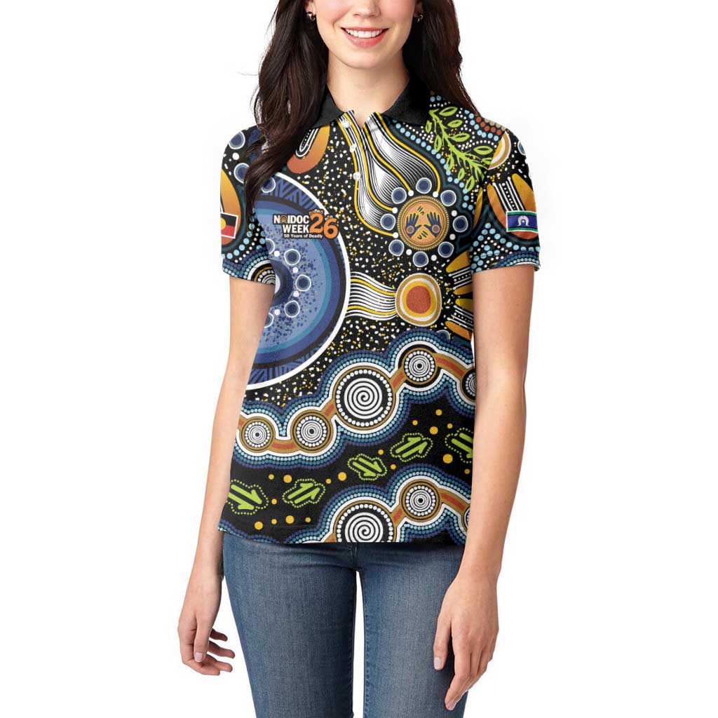 NAIDOC Deadly 50 Years Women Polo Shirt Aboriginal and Torres Strait Islander