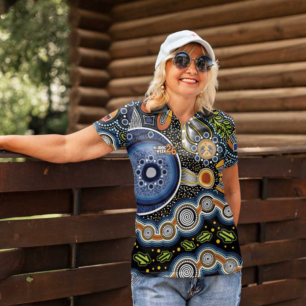NAIDOC Deadly 50 Years Women Polo Shirt Aboriginal and Torres Strait Islander