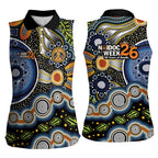 NAIDOC Deadly 50 Years Women Sleeveless Polo Shirt Aboriginal and Torres Strait Islander