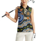 NAIDOC Deadly 50 Years Women Sleeveless Polo Shirt Aboriginal and Torres Strait Islander
