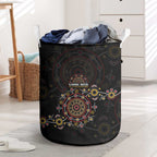 NAIDOC Deadly 50 Years Laundry Basket Aboriginal Black Gold Boomerang Art