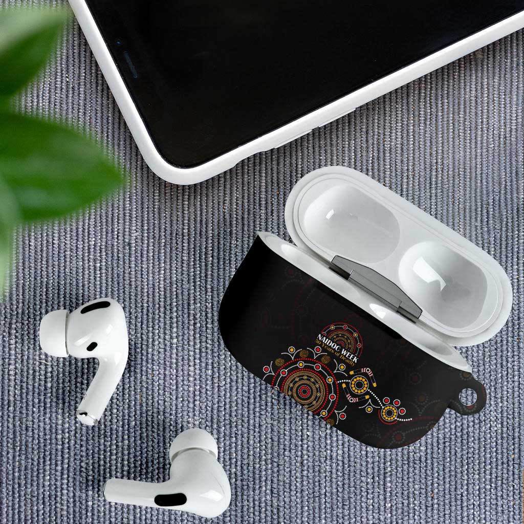 NAIDOC Deadly 50 Years AirPods Case Aboriginal Black Gold Boomerang Art