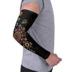 NAIDOC Deadly 50 Years Arm Sleeves Aboriginal Black Gold Boomerang Art