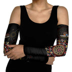 NAIDOC Deadly 50 Years Arm Sleeves Aboriginal Black Gold Boomerang Art