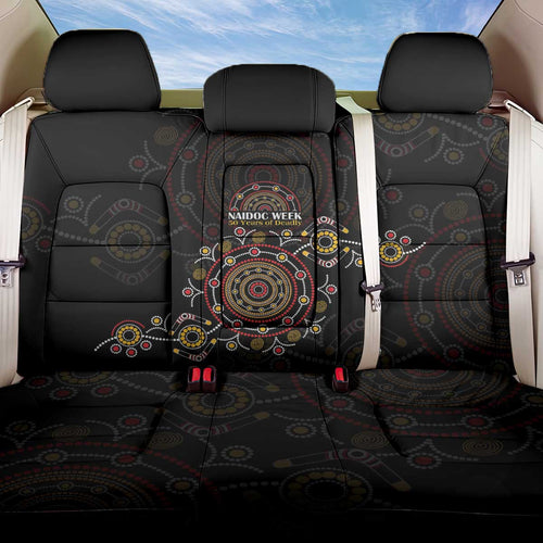 NAIDOC Deadly 50 Years Back Car Seat Cover Aboriginal Black Gold Boomerang Art