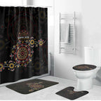NAIDOC Deadly 50 Years Bathroom Set Aboriginal Black Gold Boomerang Art