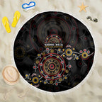 NAIDOC Deadly 50 Years Beach Blanket Aboriginal Black Gold Boomerang Art