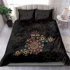 NAIDOC Deadly 50 Years Bedding Set Aboriginal Black Gold Boomerang Art
