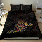 NAIDOC Deadly 50 Years Bedding Set Aboriginal Black Gold Boomerang Art