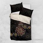 NAIDOC Deadly 50 Years Bedding Set Aboriginal Black Gold Boomerang Art