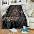 NAIDOC Deadly 50 Years Blanket Aboriginal Black Gold Boomerang Art
