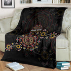 NAIDOC Deadly 50 Years Blanket Aboriginal Black Gold Boomerang Art