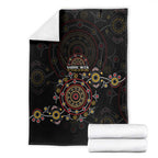 NAIDOC Deadly 50 Years Blanket Aboriginal Black Gold Boomerang Art